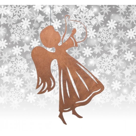 Weihnachtsbaumschmuck und Christbaumschmuck Edelrost Christbaumschmuck - Engel mit Harfe Edelrost Christbaumschmuck Engel mit Ha