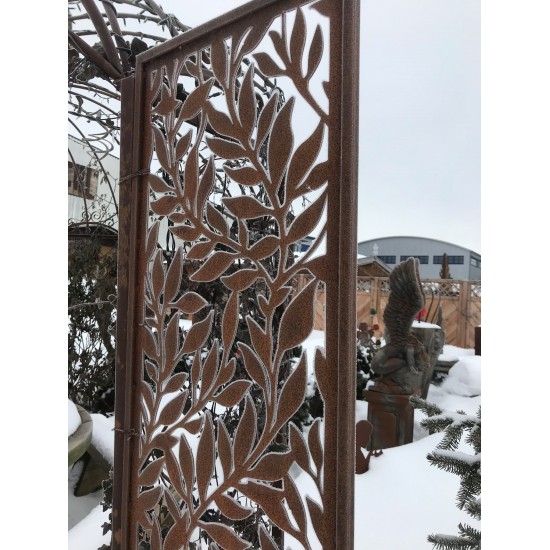 Edelrost Blätterranken Paravent Rostartikel Edelrostshop Paravent Blättermotiv Pflanzmotiv