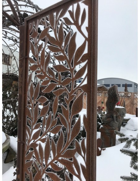 Edelrost Blätterranken Paravent Rostartikel Edelrostshop Paravent Blättermotiv Pflanzmotiv