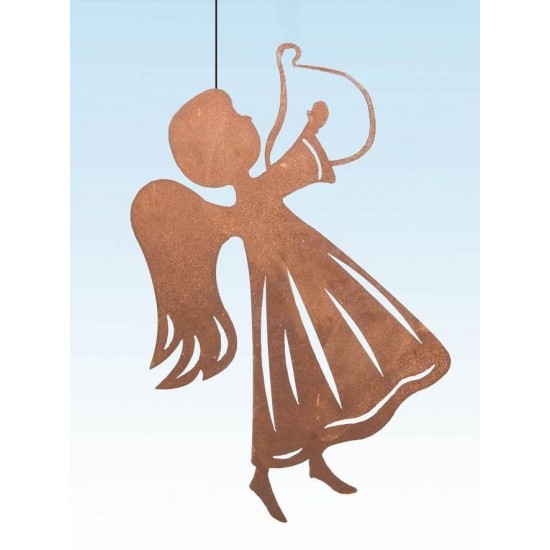 Weihnachtsbaumschmuck und Christbaumschmuck 2 tlg. Set Edelrost Engel - Christbaumschmuck ungefädelt-  Set 2 tlg. Set Edelrost E