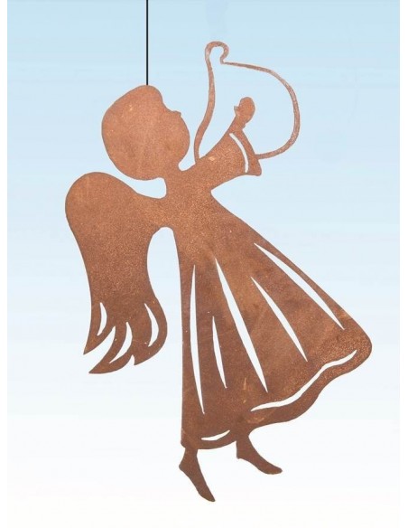 Weihnachtsbaumschmuck und Christbaumschmuck 2 tlg. Set Edelrost Engel - Christbaumschmuck ungefädelt-  Set 2 tlg. Set Edelrost E