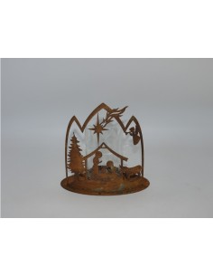 Krippenbogen der Heilige Familie mit Teelichtglas- Krippendeko für Weihnachten
