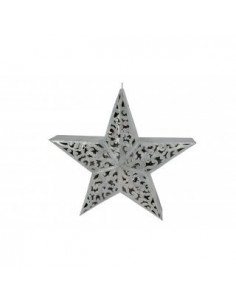 Deko Stern zum Hängen mit LED Beleuchtung - weiss-silber 2