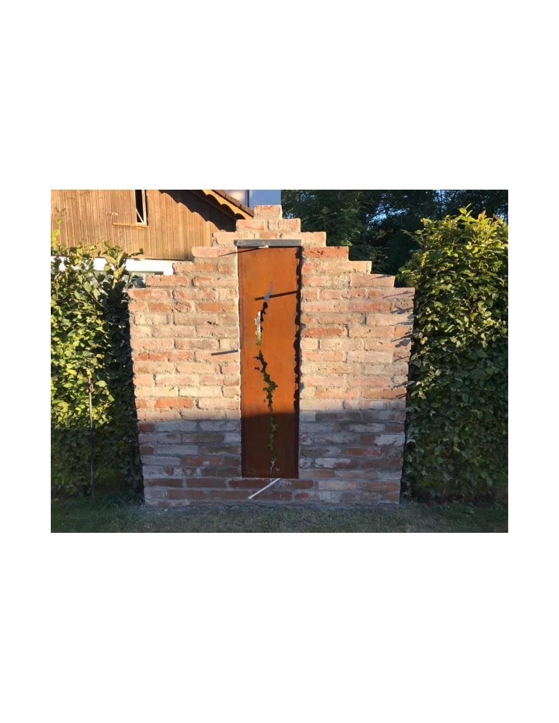 Sichtschutz schmal mit Riss Höhe 200 cm Deko Stele für Hauseingänge