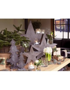 Deko Stern aus Holz in grau - Weihnachtstern Deko