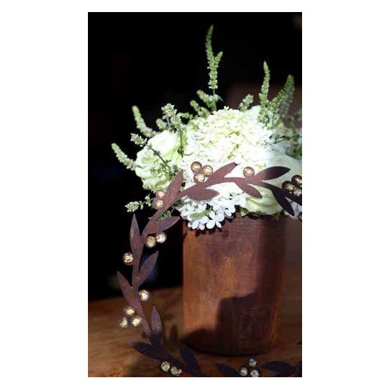 Goldbeeren Deko Kranz zum Hängen, Tischdeko, Kranz mit Blumen, Goldkranz, Metallkranz