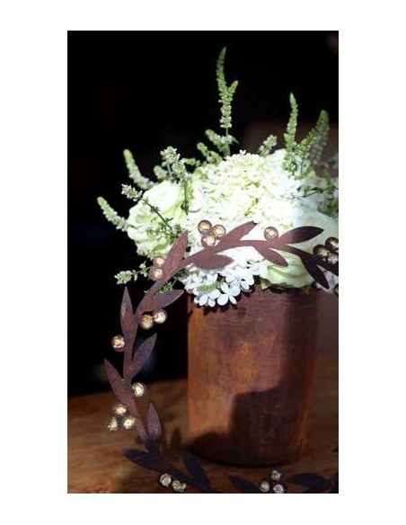 Goldbeeren Deko Kranz zum Hängen, Tischdeko, Kranz mit Blumen, Goldkranz, Metallkranz