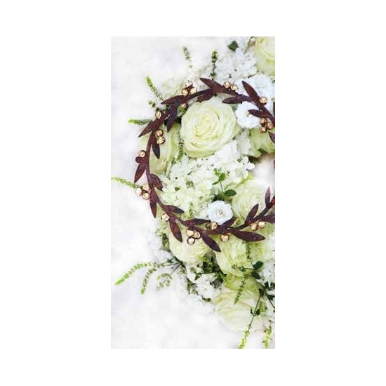 Goldbeeren Deko Kranz als Tischdeko mit Blumen, Metalldeko, Metallkranz, Wanddeko