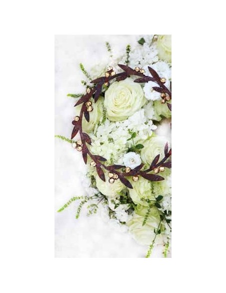 Goldbeeren Deko Kranz als Tischdeko mit Blumen, Metalldeko, Metallkranz, Wanddeko