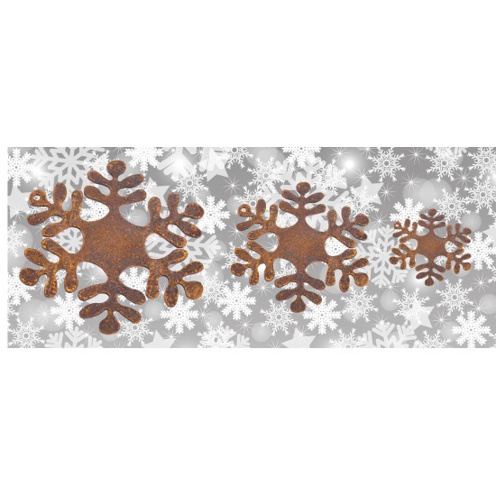 Gartendeko Rost Christbaumschmuck Flocke 2, klein,  Rund - Ø 8 cm Edelrost 