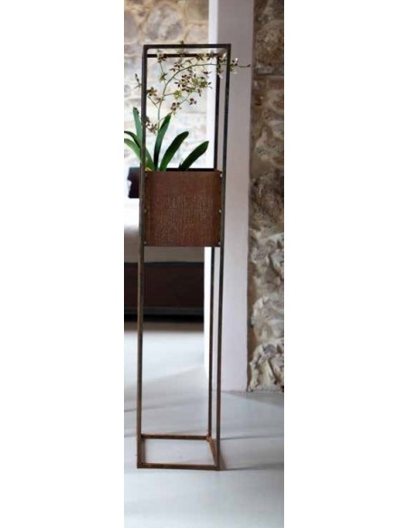 Rostsäule Volante , Pflanzsäule aus Metall, Säule mit Boden, Säule zum Bepflanzen, Metallsäule, Säule fürs Holz