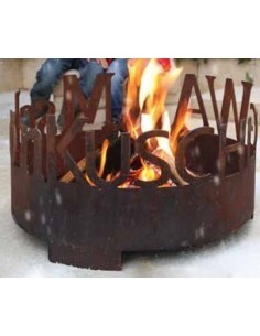 Metall Deko Säule Feuerschale Rost Optik Garten Lager Feuer Korb Stelle 