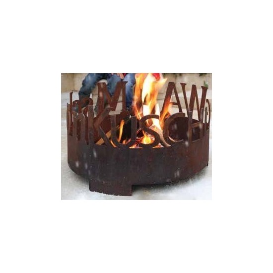 Feuerstelle "Kuschlig, Warm, Schön" , Feuerschale für den Garten, Feuerstelle für den Winter, Feuerschale aus Metall
