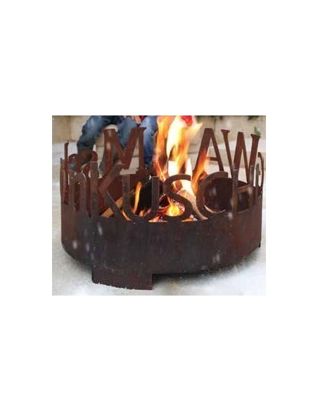 Feuerstelle "Kuschlig, Warm, Schön" , Feuerschale für den Garten, Feuerstelle für den Winter, Feuerschale aus Metall Feuerstelle "Kuschlig, Warm, Schön" , Feuerschale für den Garten, Feuerstelle für den Winter, Feuerschale aus Metall