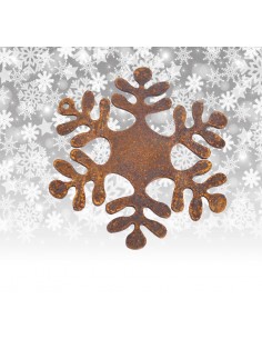 Gartendeko Rost Christbaumschmuck Flocke 2, klein,  Rund - Ø 8 cm Edelrost  2
