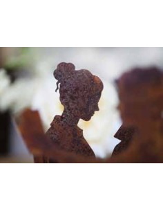 Dekofigur Frau lesend als Buchstütze , Figur aus Metall, Wohndeko, Bücherschrank Deko 2