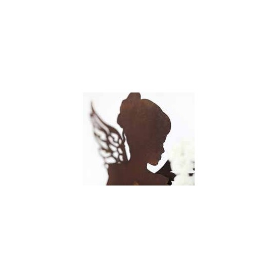 Dekofigur Engel Lea im Detail , Gartenengel, Metallengel, Gartendeko, Schützengel, Rostdeko