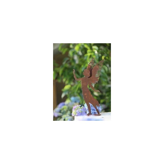 Dekofigur Engel Valerie mit doppelten Flügel , Tischdeko, Engelfigur, Metallengel, Gartendeko, Wohndeko