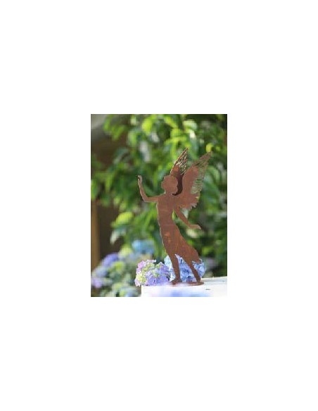 Dekofigur Engel Valerie mit doppelten Flügel , Tischdeko, Engelfigur, Metallengel, Gartendeko, Wohndeko