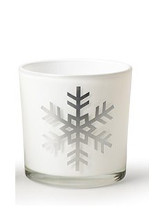 Teelichthalter für Weihnachten mit Motiv Schneeflocke- in Siber