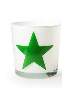 Deko Windlicht für Weihnachtsdeko mit Motiv Stern -  Farbe Grün