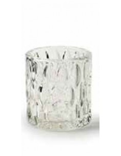 Deko Windlicht aus Glas mit ovalem Muster