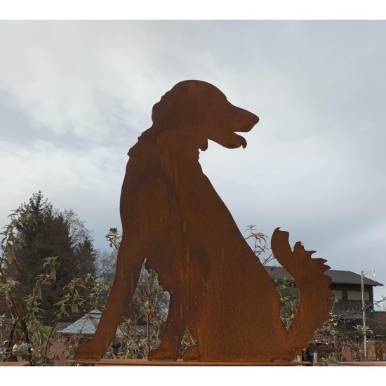 Jagdhund auf Platte - Höhe 75 cm