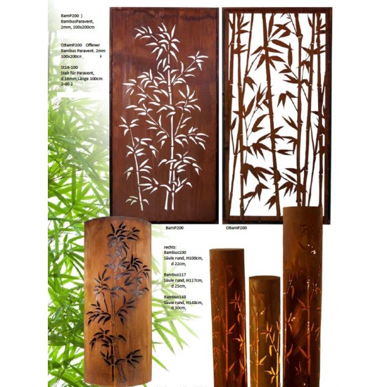 Sichtschutzwand Bambus offen Höhe 200 cm