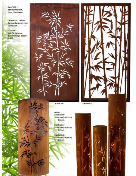 Sichtschutzwand Bambus offen Höhe 200 cm