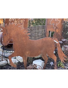 Edelrost Skulptur Gartendeko Rost Deko Metall Metallskulptur Pferd Mustang