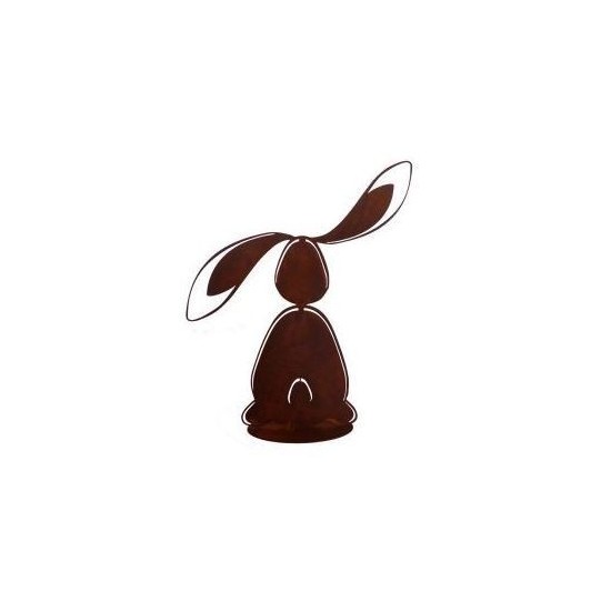 Deko Hase "Bunny" Ohren gespreitzt klein auf Platte - Höhe 15