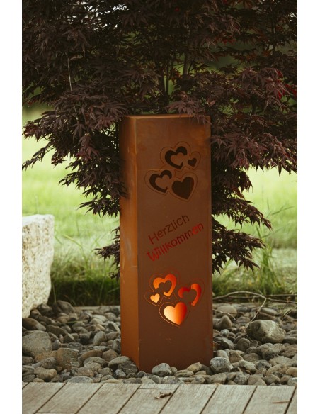 Säule Herzlich Willkommen - Höhe 100 cm 