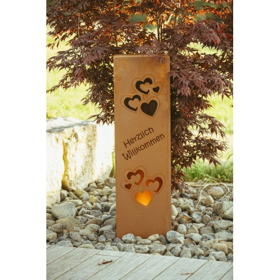 Säule Herzlich Willkommen - Höhe 100 cm 