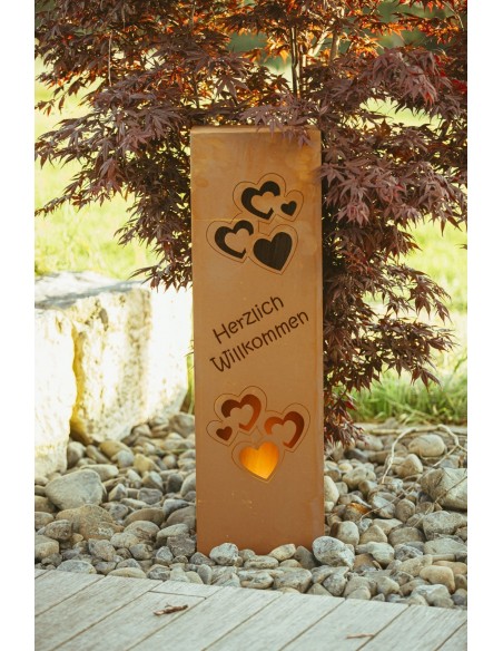 Säule Herzlich Willkommen - Höhe 100 cm 