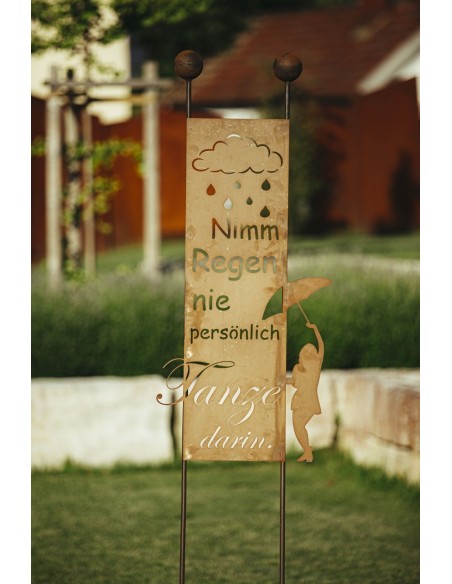 Gartenstecker "Nimm den Regen" -  Höhe 205 cm Gartenstecker "Nimm den Regen" -  Höhe 205 cm