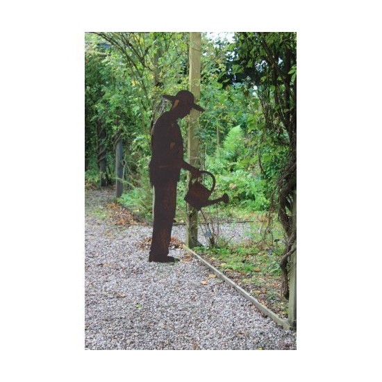 Gärtner "Gerhard" mit Gießkanne, auf Platte 125cm groß