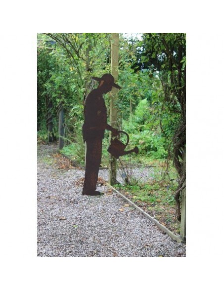 Gärtner "Gerhard" mit Gießkanne, auf Platte 125cm groß Gärtner "Gerhard" mit Gießkanne, auf Platte 125cm groß