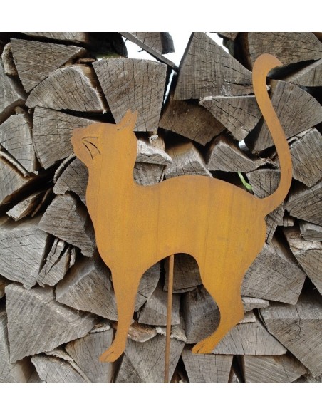 Gartenstecker Katze - Deko Katze als Gartendeko Rost