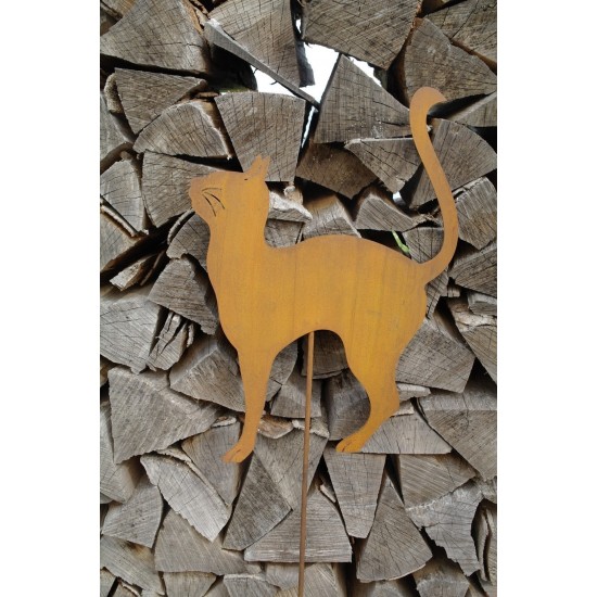 Gartenstecker Katze - Deko Katze als Gartendeko Rost