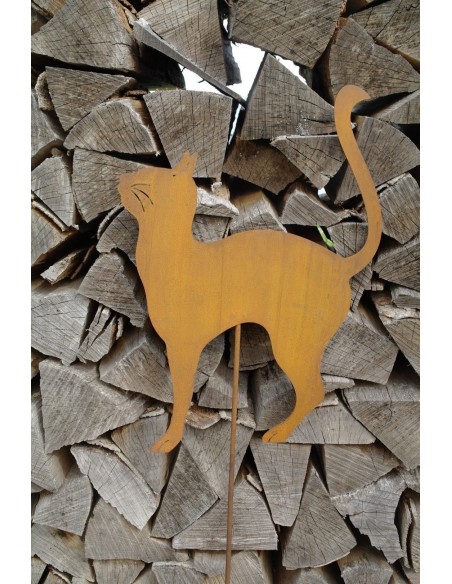 Gartenstecker Katze - Deko Katze als Gartendeko Rost