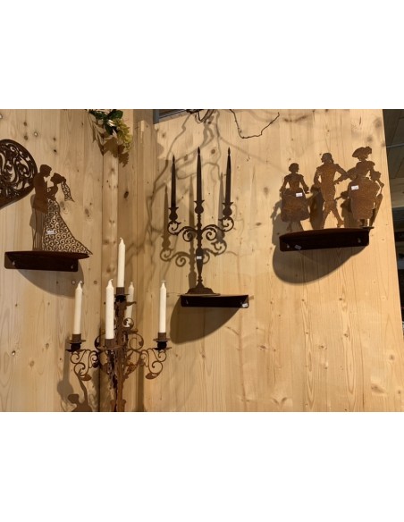 stabiles Wandregal halbrund gebogen aus Metall mit Rost - 30 cm breit