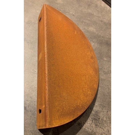 stabiles Wandregal halbrund gebogen aus Metall mit Rost - 30 cm breit