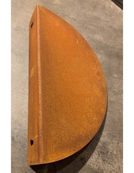 stabiles Wandregal halbrund gebogen aus Metall mit Rost - 30 cm breit