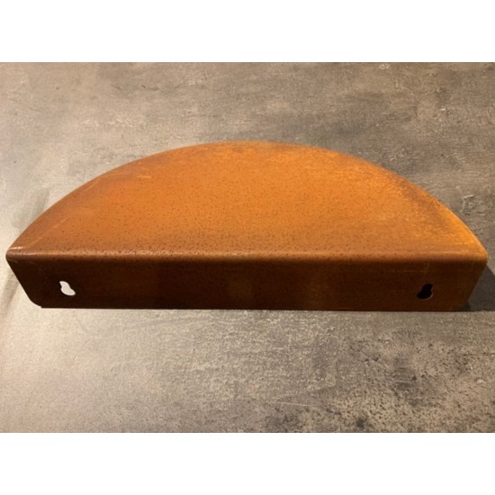 stabiles Wandregal halbrund gebogen aus Metall mit Rost - 30 cm breit
