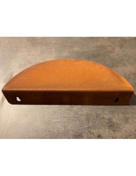 stabiles Wandregal halbrund gebogen aus Metall mit Rost - 30 cm breit