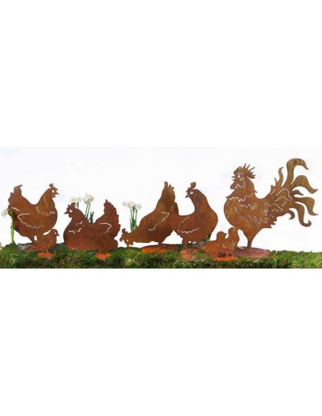 Gartendeko Hahn und Henne Huhn Gartendeko Hahn und Henne Huhn
