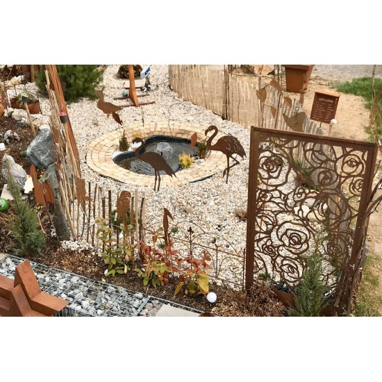 2er Set Flamingos cm auf Platte 1 x 91 cm und 1 x 100 cm hoch