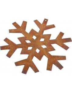 Gartendeko Rost Christbaumschmuck Flocke 1, klein, - eckig Ø 8 cm Edelrost