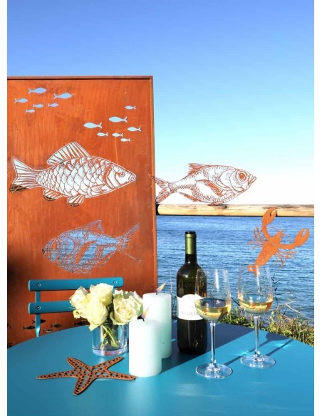 Edelrost Wandbild Deko Fisch 'Pelamide'  zum Hängen - Wanddeko Fisch Metall