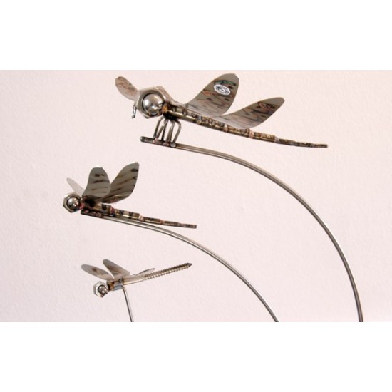 Gartenstecker Libelle aus Edelstahl Länge 75 cm - besondere Deko für den Garten